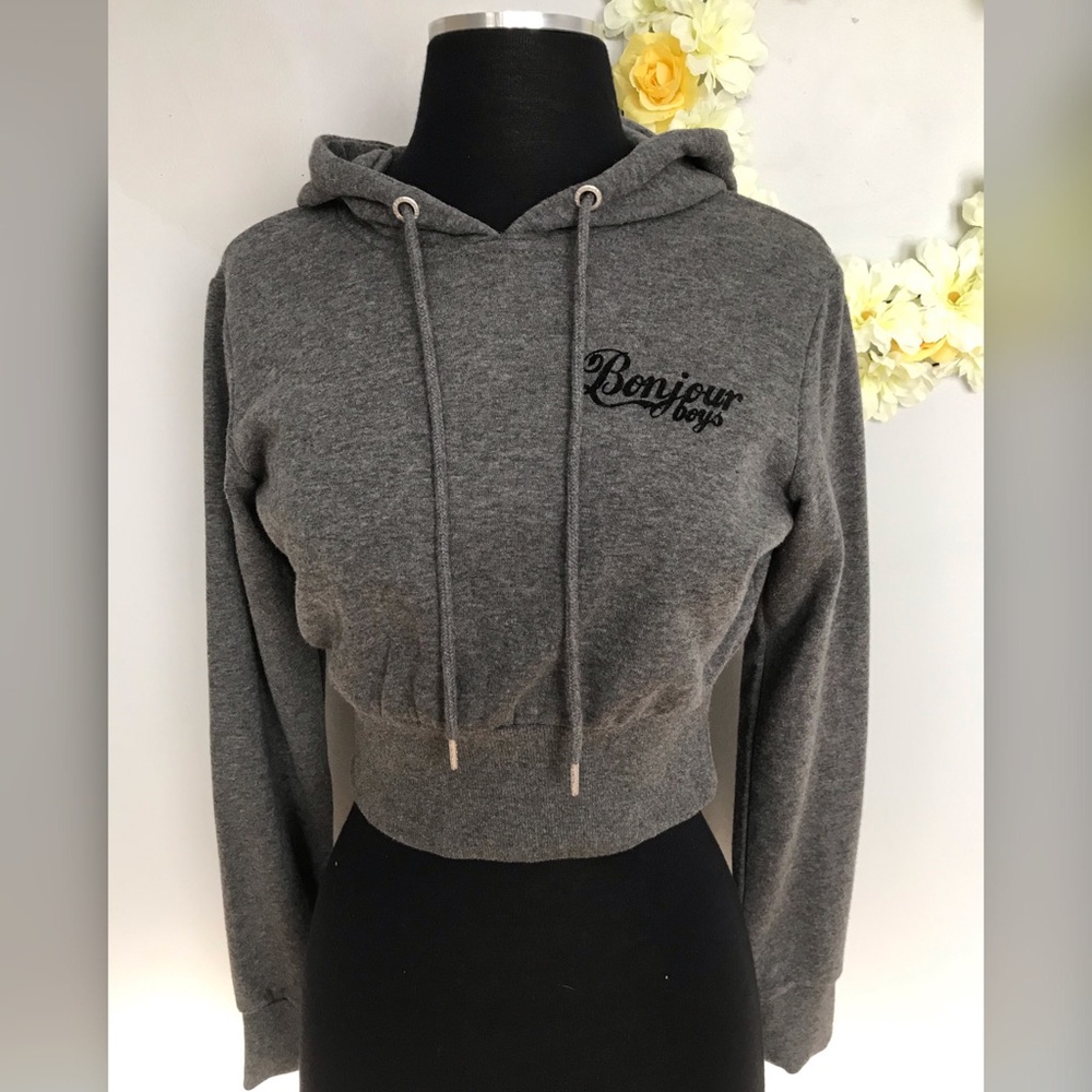 Garage Gray Cropped Hoodie